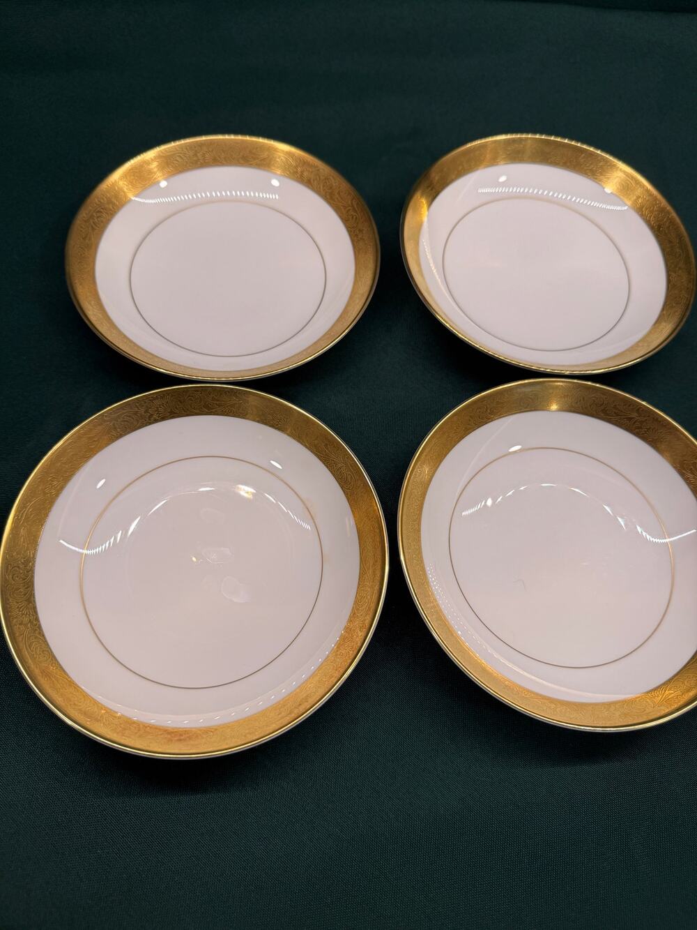Set 4 Mikasa Harrow Gold Encrusted Dessert Bowls Bone China Japan A1 129